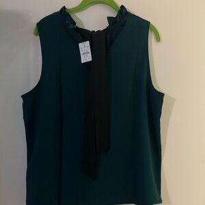NWT J crew holiday Chic Dark Green Sleeveless Top